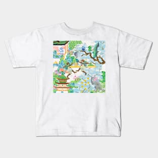 Dancing monkeys chinoiserie Kids T-Shirt